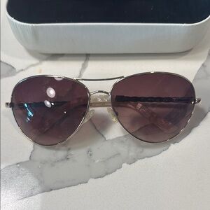Oscar de la renta Gold Aviator Sunglasses